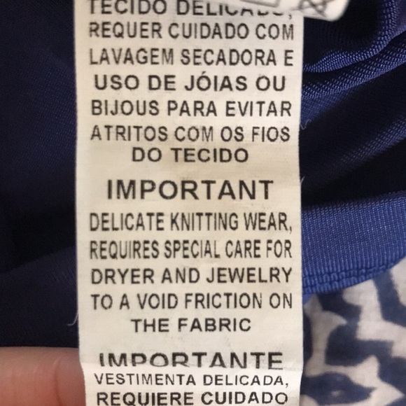 Iodice Royal blue plunge neck top from Brazil sz L - Picture 6 of 6